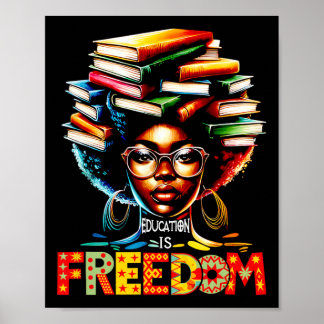 Onderwijs Is Vrijheid Zwarte Leraar Boeken Zwarte  Poster
