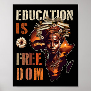 Onderwijs Is Vrijheid Zwarte Leraar Boeken Zwarte Poster