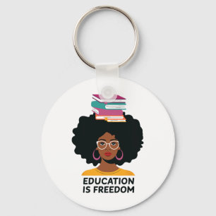 Onderwijs Is Vrijheid Zwarte Leraar Boeken Zwarte Sleutelhanger