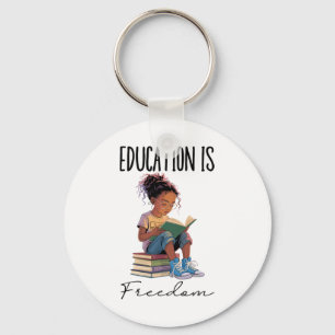 Onderwijs Is Vrijheid Zwarte Leraar Boeken Zwarte  Sleutelhanger