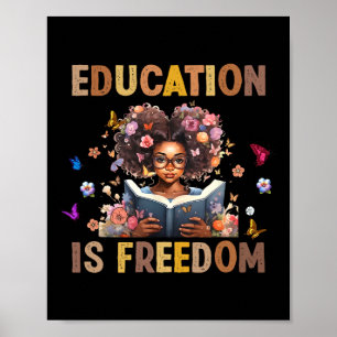 Onderwijs Is Vrijheid Zwarte Meisjes Boeken Zwarte Poster