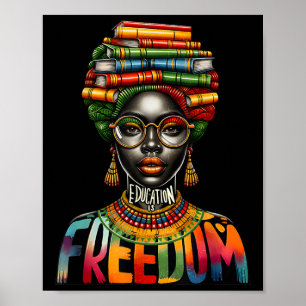 Onderwijs Is Vrijheid Zwarte Meisjes Boeken Zwarte Poster