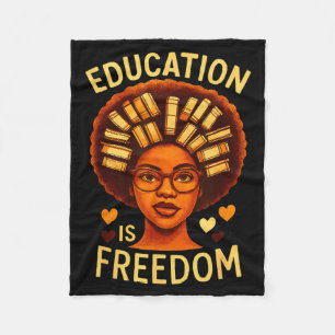 Onderwijs Is Vrijheid Zwarte Melanated Leraar Zwar Fleece Deken