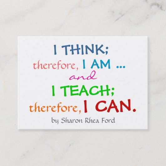 Onderwijs / Lerarenprofiel - Visitekaartje door SR (Voorkant)