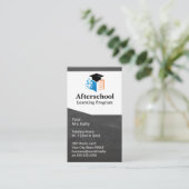 Onderwijs Leren | Logo met afstudeerhoed Visitekaartje (Staand voorkant)