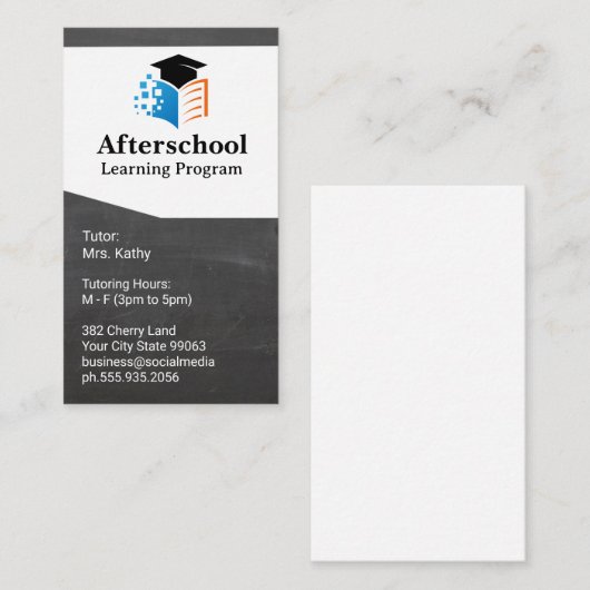 Onderwijs Leren | Logo met afstudeerhoed Visitekaartje (Voorkant / Achterkant)