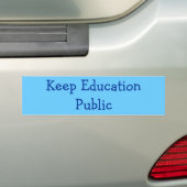 Onderwijs openbaar houden bumpersticker (Op auto)