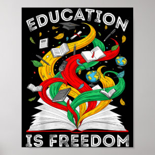 Onderwijs over zwarte geschiedenis is vrijheid ler poster
