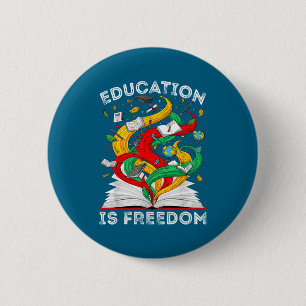 Onderwijs over zwarte geschiedenis is vrijheid ler ronde button 5,7 cm