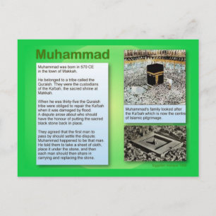 Onderwijs, religie, islam, Muhammad Briefkaart