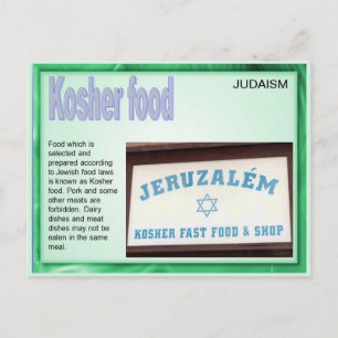 Onderwijs, religie, jodendom, Kosher-voedsel Briefkaart