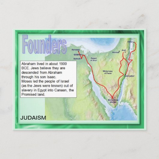 Onderwijs, religie, jodendom, oprichters briefkaart (Voorkant)