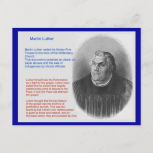 Onderwijs, religie, Martin Luther Briefkaart