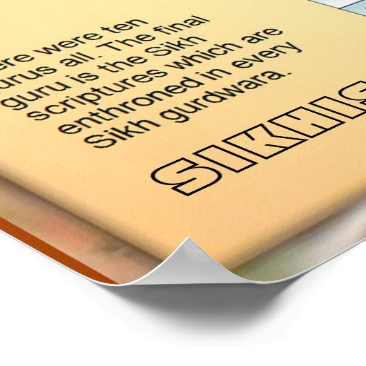 Onderwijs, religie, Sikhisme "Ten Gurus" Poster (Hoek)