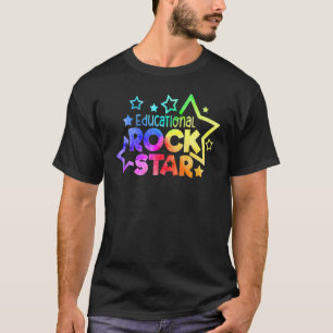 Onderwijs Rockstar Docent Citaat Terug naar School T-shirt