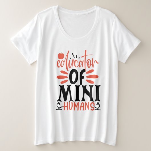Onderwijs van Mini Humans Grote Maat T-shirt (Design voorkant)