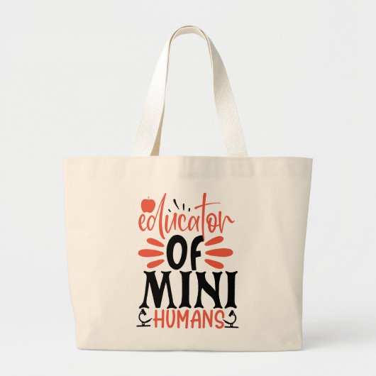 Onderwijs van Mini Humans Grote Tote Bag (Voorkant)