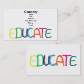 Onderwijs voor kinderen en school visitekaartje (Voorkant / Achterkant)
