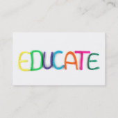 Onderwijs voor kinderen en school visitekaartje (Achterkant)