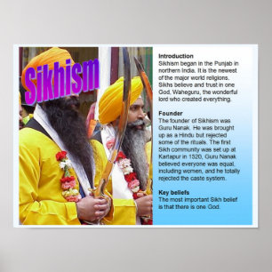 Onderwijs, Wereldreligies, Sikhism-feitendossier Poster