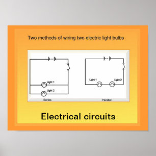 Onderwijs, wetenschap, elektrische circuits poster