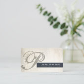 Onderwijsadviseur Grunge Bold Monogram Visitekaartje (Staand voorkant)