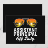 Onderwijsassistent buiten dienst laatste schooldag kaart (Voorkant / Achterkant)