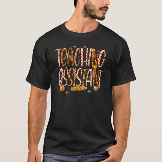 Onderwijsassistent Luipaard Pelgrim Hoed Herfst Da T-shirt (Voorkant)