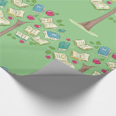 Onderwijsboom van kennis met boeken cadeaupapier (Hoek)