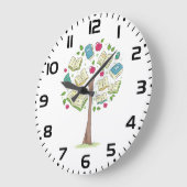 Onderwijsboom van kennis met boeken grote klok (Hoek)