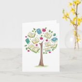 Onderwijsboom van kennis met boeken kaart (Gele Bloem)