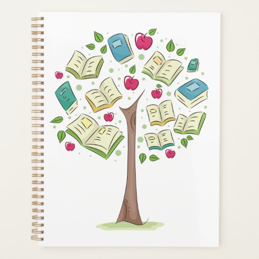 Onderwijsboom van kennis met boeken planner (Voorkant)