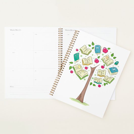 Onderwijsboom van kennis met boeken planner
