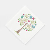 Onderwijsboom van kennis met boeken servet (Hoek)