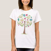 Onderwijsboom van kennis met boeken t-shirt (Voorkant)