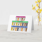 Onderwijscertificaat Gefeliciteerd, Schattigee kat Kaart (Gele Bloem)