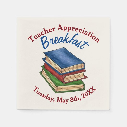 Onderwijsduur Breakfast Retirement Party Servet (Voorkant)