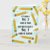 Onderwijser Appreciation Pencil Theme Kaart (Gele Bloem)