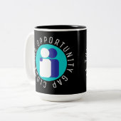 Onderwijshervorming "Sluit de kansenkloof" Tweekleurige Koffiemok (Voorkant links)