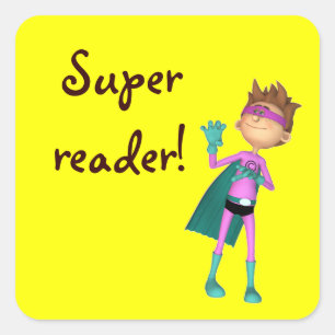 Onderwijsklever inspirerend leessticker vierkante sticker