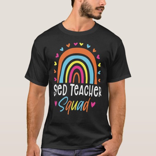Onderwijsleraar Sped Ed Boho Boho Rainbo T-shirt (Voorkant)