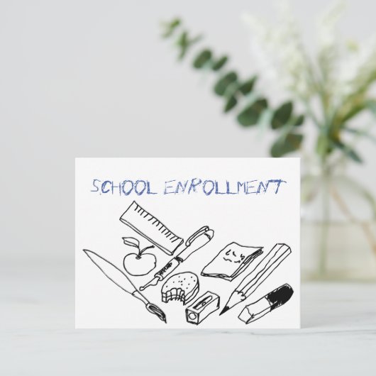 Onderwijsmateriaal op uitnodiging voor inschrijvin (Staand voorkant)