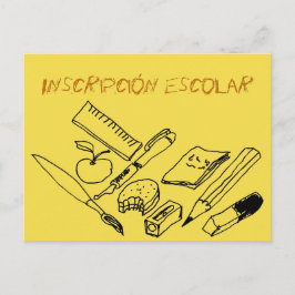 Onderwijsmateriaal op uitnodiging voor inschrijvin