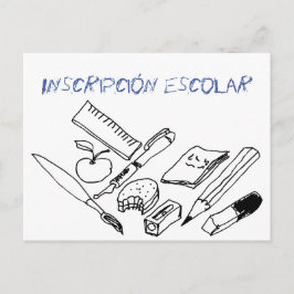 Onderwijsmateriaal op uitnodiging voor inschrijvin briefkaart