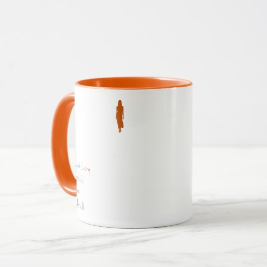 Onderwijsofferte achter vrouwen is eigen Mok (Voorkant links)