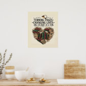 Onderwijsposter | Hart van het boek dat pagina's o Poster (Keuken)