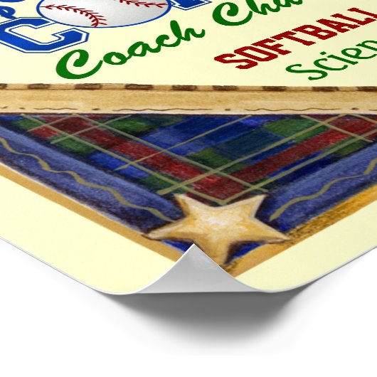 Onderwijsslipje voor Softball Coach - Poster voor  (Hoek)