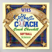Onderwijsslipje voor Softball Coach - Poster voor  (Voorkant)