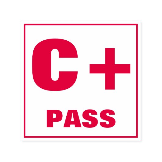 Onderwijsstempel: C+, PASS Zelfinktende Stempel (Design)