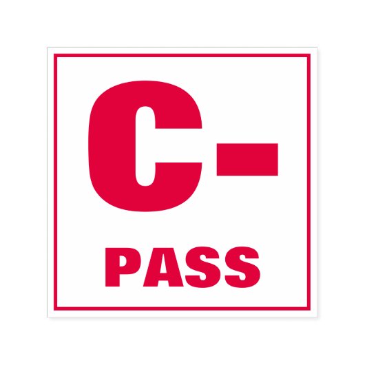 Onderwijsstempel: C-, PASS Zelfinktende Stempel (Design)